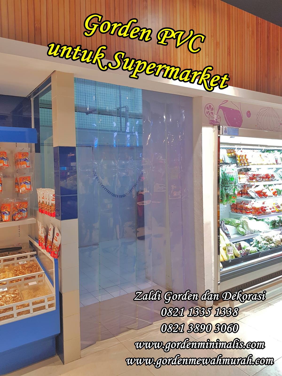 Gorden Plastik PVC strip curtain untuk supermarket minimarket superindo 1