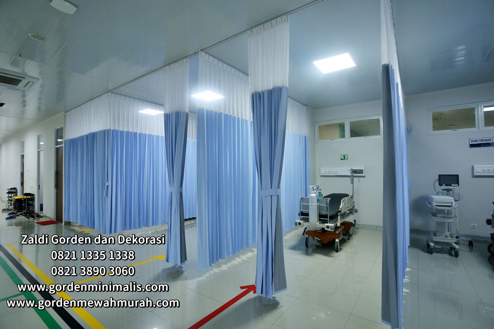gorden rumah sakit bahan pvc anti noda anti bakteri untuk pembatas ruangan 2
