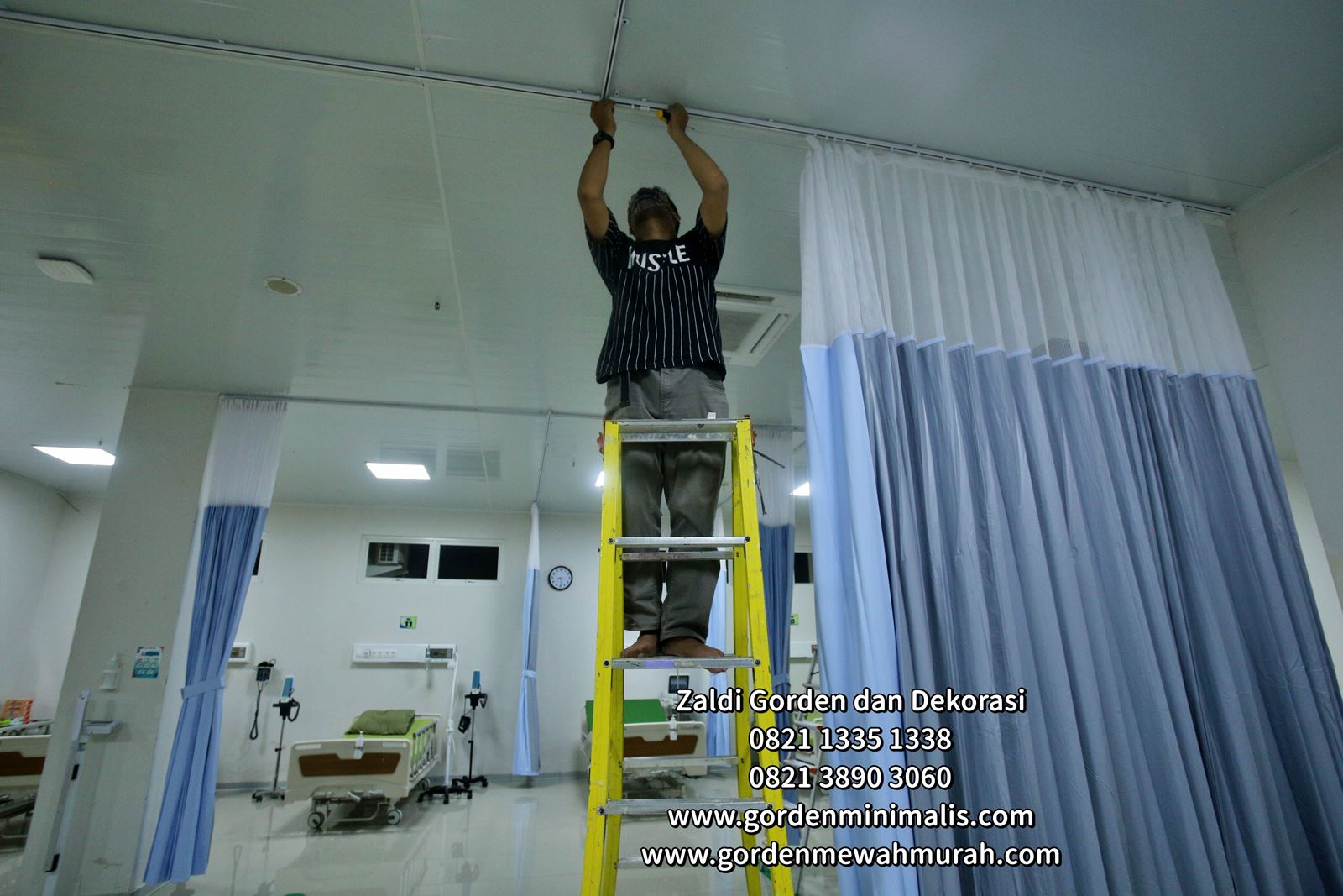 gorden rumah sakit bahan pvc anti noda anti bakteri untuk penyekat ruangan IGD 11