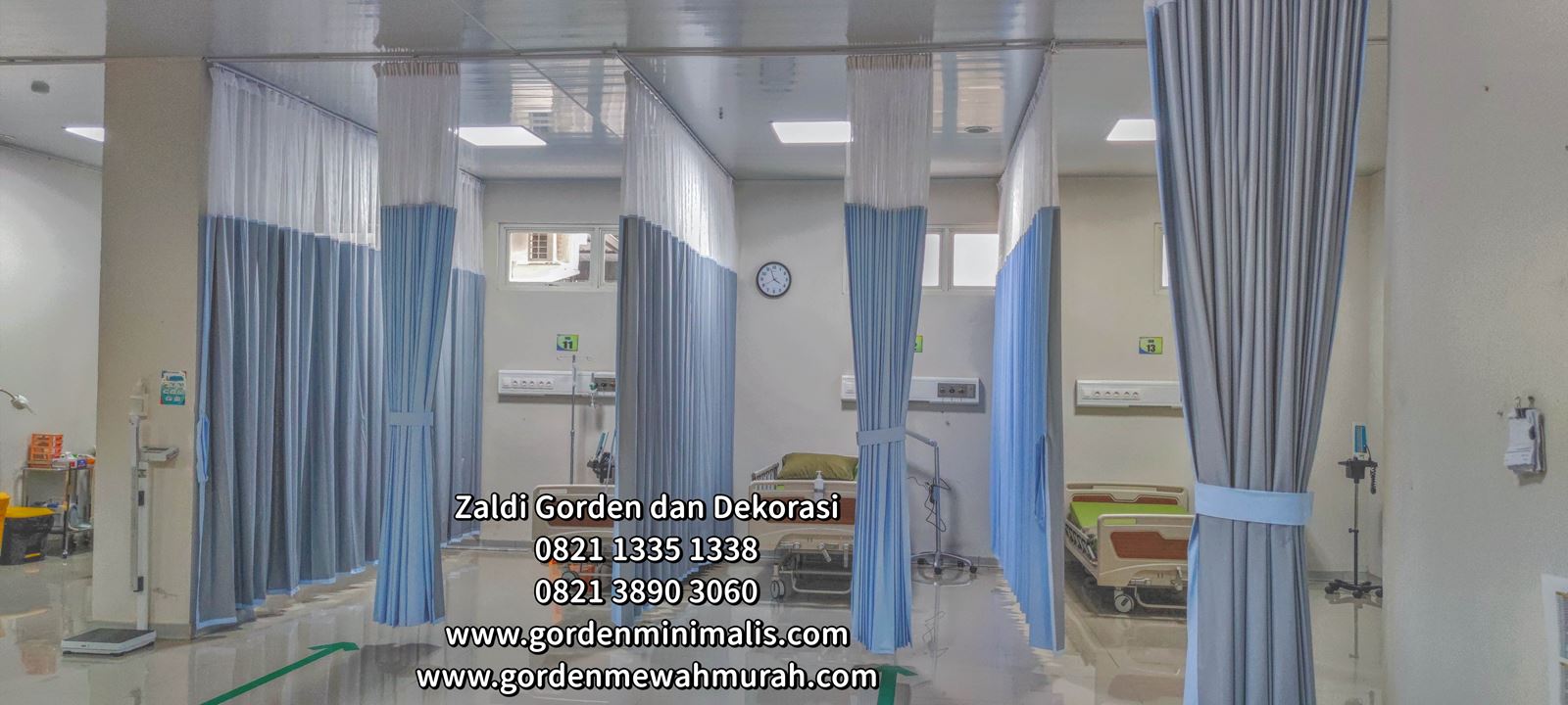 gorden rumah sakit bahan pvc anti noda anti bakteri untuk penyekat ruangan IGD 8