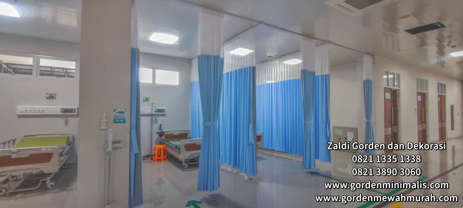 gorden rumah sakit bahan pvc anti noda anti bakteri untuk penyekat ruangan IGD 9