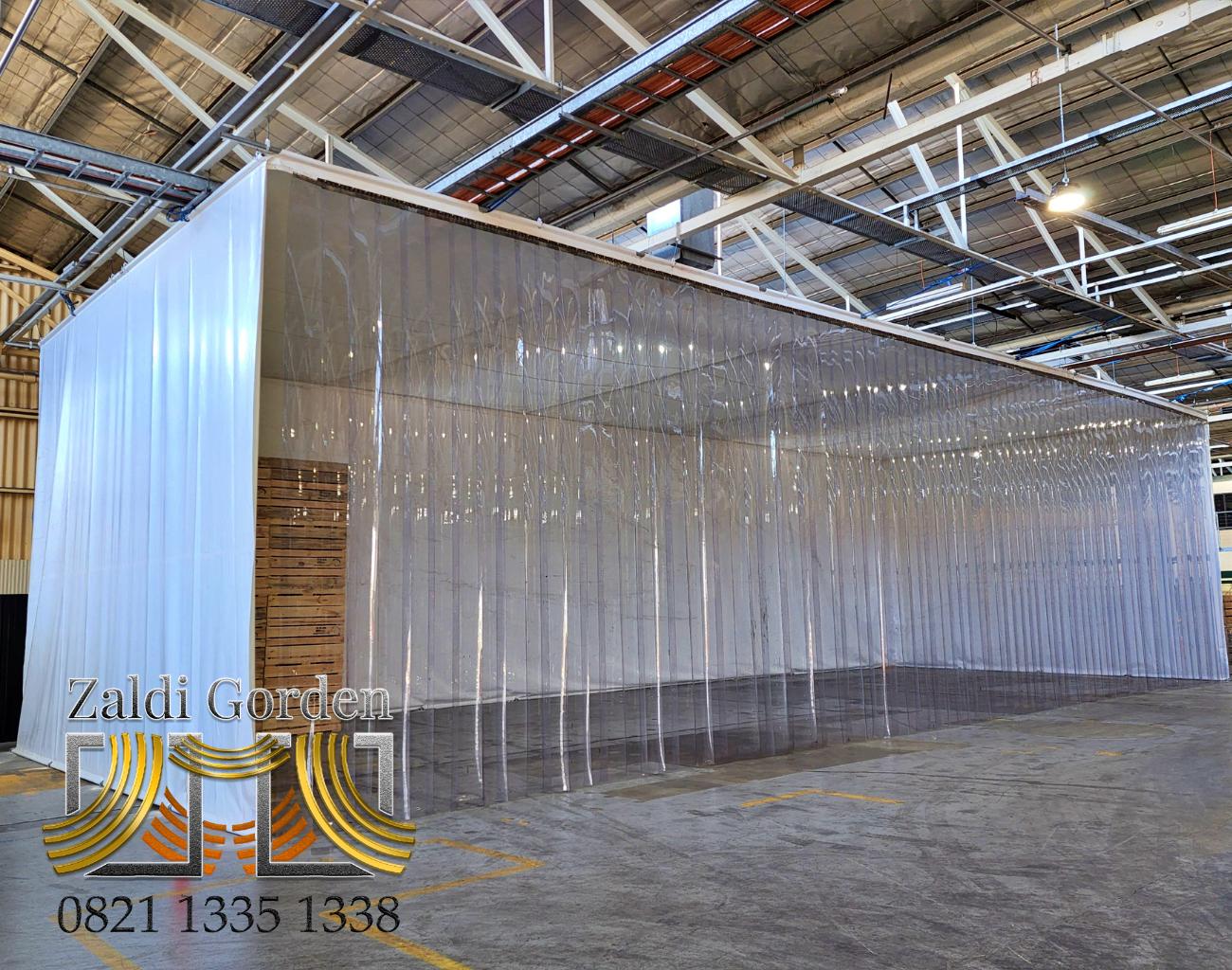 Tirai Plastik transparan untuk pintu penyekat gudang pabrik industri restoran supermarket cold storage 1 (4) PVC Strip curtain